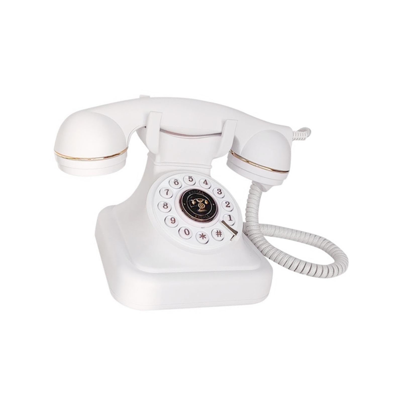 BNF®Corded Retro Phone Decorative Vintage Old Phone for Bedroom Study Home Decor White|Consumer Electronics | Corded Telephones|1 Retro Landline Telephone-image-3