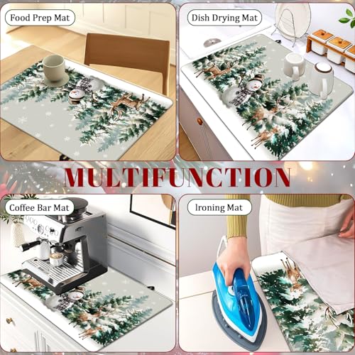 Image of Christmas Stove Top Cover for Electric Stove 28 inchx 20 inch, Xmas Snowman Heat Resistant Glass Top Stove Cover Protector, Glass Cooktop Covers, Kitchen Flat Electric Stove Top Covers