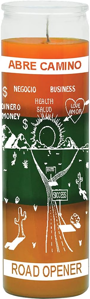 Road Opener Orange/Green/Gold Candle - Silkscreen 3 Color 7 Day