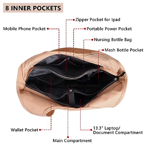 Tote Bag for Women with Wet Umbrella Compartment 13.3” Laptop Sleeve Zipper Shoulder Purse for Work/Shopping/Nursing4