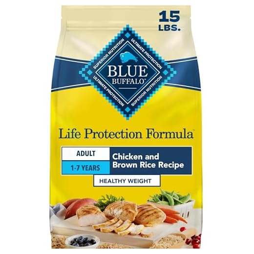 Blue Buffalo Life Protection Formula Natural Adult Healthy Weight Dry Dog Food, Chicken and Brown Rice 15-lb