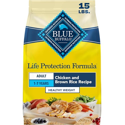 Blue Buffalo Life Protection Formula Healthy Weight Adult Dry Dog Food, Chicken & Brown Rice, Supports Immunity with Antioxidant-Rich LifeSource Bits, Promotes Lean Muscles & Weight Control, 15 lbs.