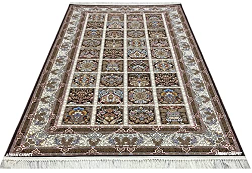Image of High Density Export Quality Classical Pure Silk Carpet for Your Hall & Living Room 4 X 6 Feet (90x150 cm) Ivory Multi
