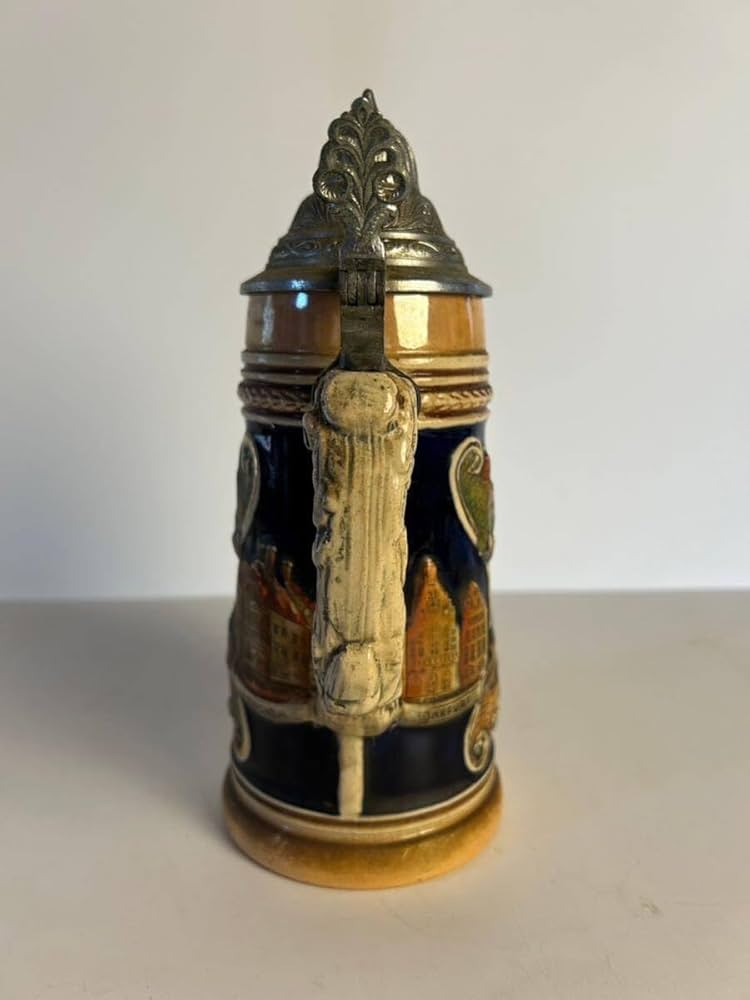 限定品！モールド手作り手塗ドイツ製キング悪竜退治聖ジョージジョッキ 限定品！モールド手作り手塗ドイツ製キング悪竜退治聖ジョージ