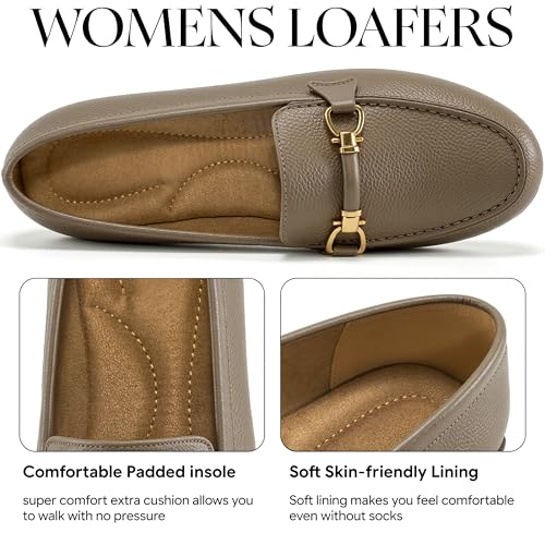 Image of HARENCE Loafers for Women Comfortable Slip On Business Work Flats Shoes Casual Driving Moccasins Penny Loafer