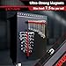 pexwo Magnetic Screwdriver Holder & Wrench Organizer (2-Pack, Red) – Aluminum Tool Organizer Rail with 32 Clips – Heavy-Duty Screw Driver Organizer for Toolbox Drawers & Metal Surfaces