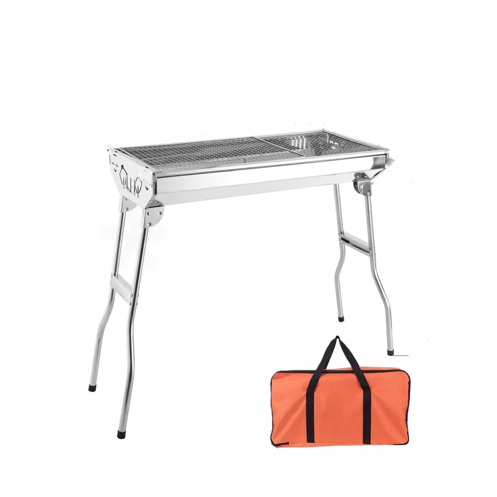 Parrilla de barbacoa para acampar de acero inoxidable plegable y fácil de limpiar