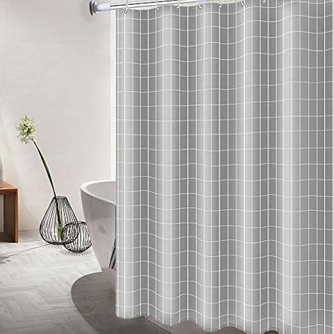 mefound Shower Curtain Waterproof Mould Proof & Mildew Resistant Gray Bathroom Curtains with 12 hooks,180x180cm(72x72Inch) Cover