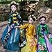 HLGQ Bambola Orientale della Decorazione, Bambola Cinese con Costume di Seta, Figurine per Arredamento della Stanza della Decorazione Domestica