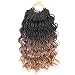 DAIRESS (6 Packs) 14Inch 35strands Wavy Senegalese Twist Crochet Hair Braids Wavy Ends Free Synthetic Hair Extensions Kanekalon Curly Crochet Twist Braiding Hair (#27)