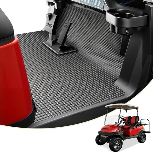 Tecoom Golf Cart Floor Mat Fit for Club Car Precedent Custom Front Golf Cart Feet Mats Durable Replacement Full Coverage Liner Mats Black