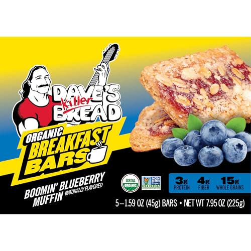 Dave's Killer Bread Boomin' Blueberry Muffin Naturally Flavored Organic Breakfast Bars, 5 Count