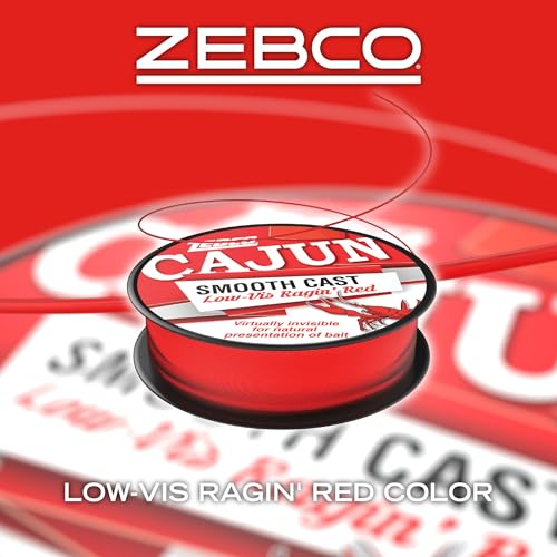 Image of Zebco Cajun Line Smooth Cast Fishing Line, Low Vis Ragin' Red