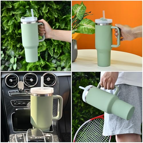 Image of 6 Pack Stanley Straws for 40 oz Tumbler - Stanley Replacement Straw with 2 Cleaning Brushes, Reusable BPA-Free Plastic, 40 oz Tumbler Accessories