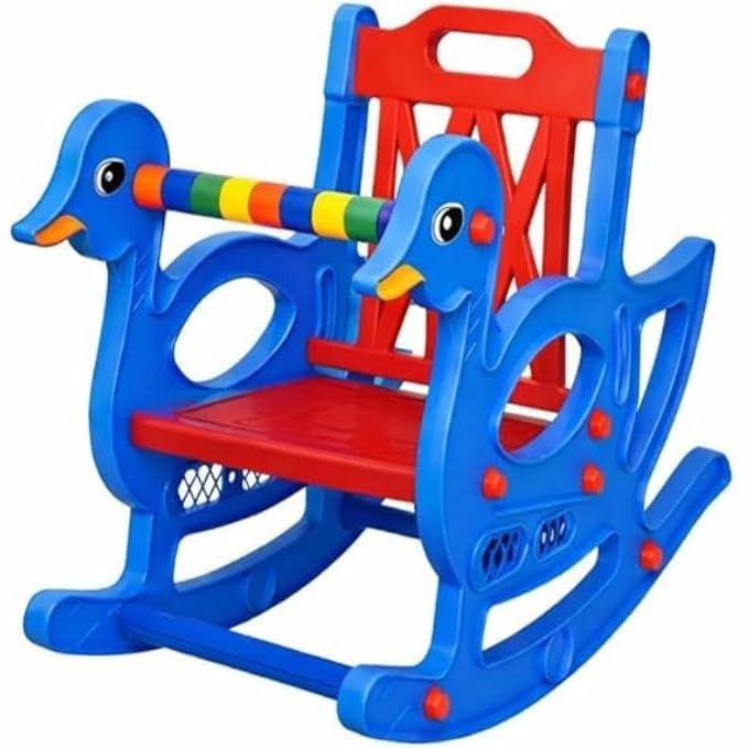 Kids Big Duck Shape Rocking Chair, Toddler Plastic Rocker Chair, Safe & Durable Children Rocking Chair, Lightweight Indoor Play Chair for Boys & Girls-2–5 Years(Blue/Red)-image-32