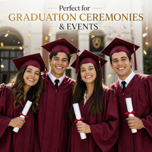 Image of Raj Costume Graduation Gown, Cap & Sash Set for Kids & Adults | Matte Polyester Academic Convocation Dress | Graduation Ceremony Robe for School, College & University Degree Day