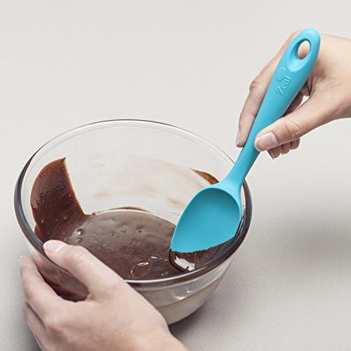 Zeal J221A Scratch Non-Stick Spatula Spoon Small (7/20cm), Silicone, Aqua Blue, 7-Inch