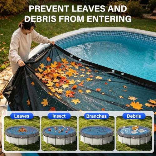 Pool Leaf Net Cover for 15 Ft,Leaf Net for Above Ground Round Pool by REGMICS - Used condition - Image 2