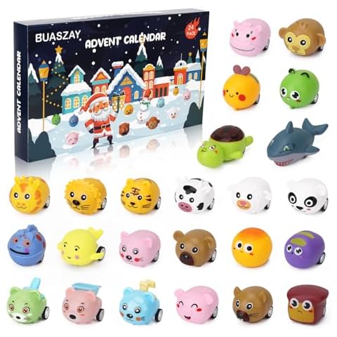 Advent Calendar 2024 for Kids, 24 Days Christmas Countdown Calendar with Pull-back Car Toys, Stocking Stuffers Birthday Xmas Gift Box for Boys Girls Cover