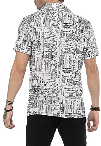 Redbridge Camicia Casual da Uomo a Manica Corta