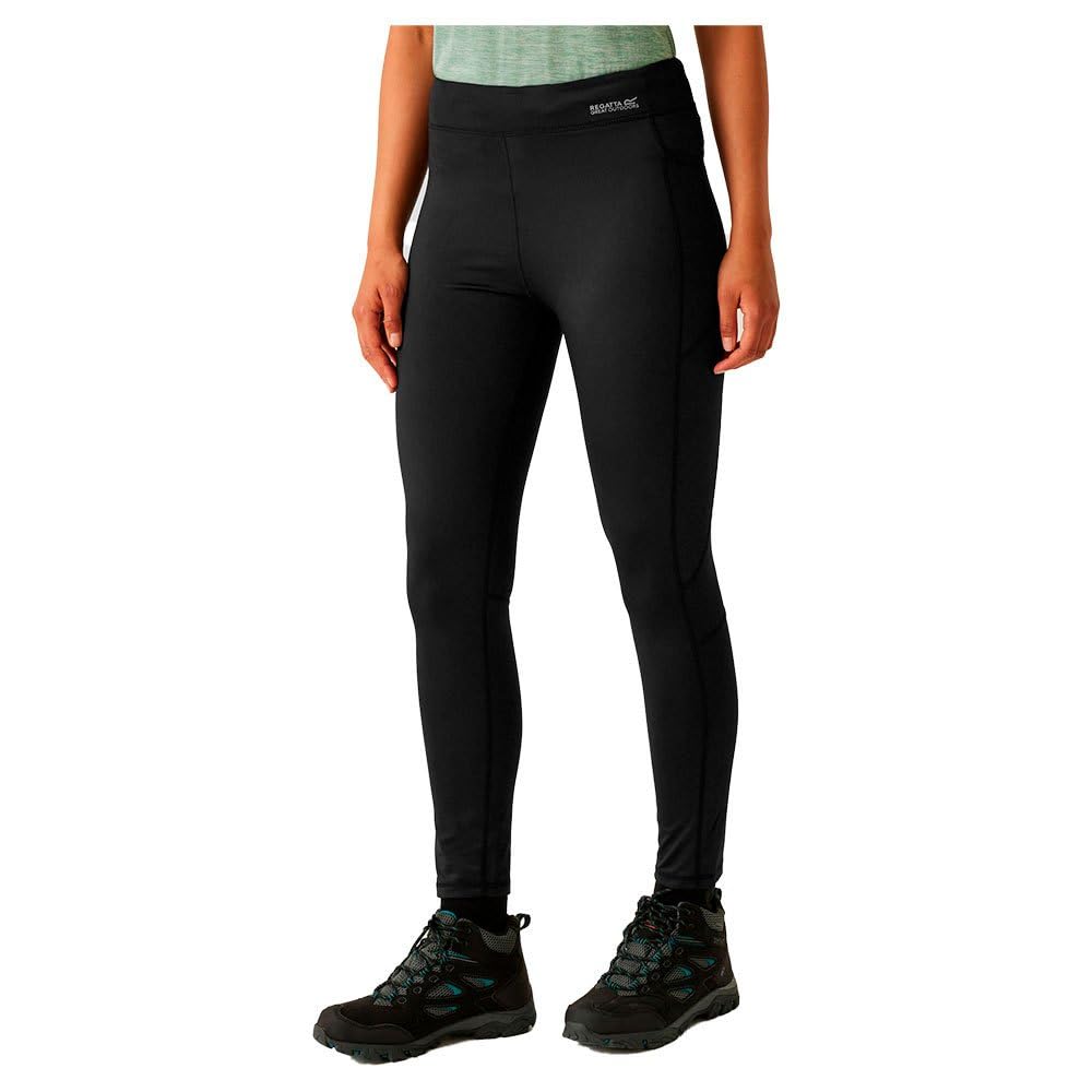 Regatta Women's Black Holeen Ii Winter Leggings Stretch Quick Dry Walking Sports Gymwear
