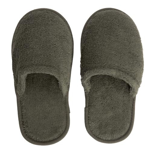 LA MALLORQUINA Zapatillas de baño de Rizo 100% de algodón cardado BASIC LM (gris verdoso, Sistema tallas calzado EU, Adulto, Números (rango), mediano, 40,42)