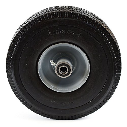 NK Heavy Duty Solid Rubber Flat Free Tubeless Hand Truck/Utility Tire Wheel, 4.10/3.50-4
