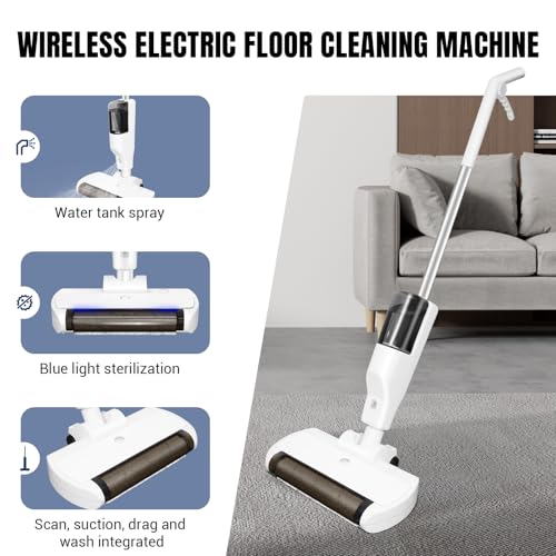 Cordless Wet-Dry Vacuum Cleaner and Spray Mop for Hard Floors, 3 in 1 Lightweight Portable Electric Vac Spray Mop with Water Tank, Powerful Hard Floor Cleaner Machine, for Hardwood Floors, Laminate - Image 3