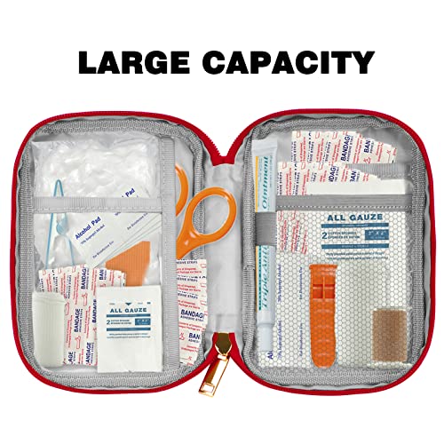 Classycoo First Aid Bag Empty First Aid Kit Emergency Treatment Medical Bags Multi-Pocket For Home Outdoor Travel Camping Hiking Mini Medicine Bag Portable Pouch Red #TOP3