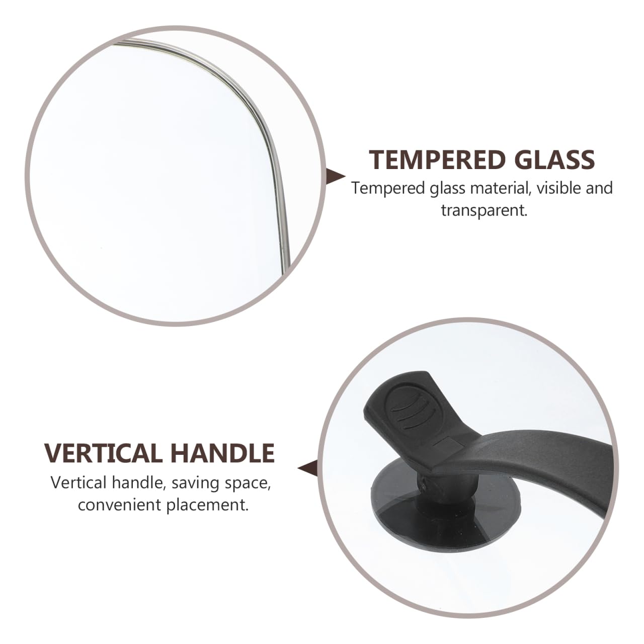 Tapa de Vidrio Asa Vertical Cuadrada 30cm para Olla