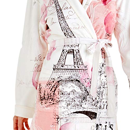 Wrap Up By Vp Paris Love Note Luxury Microfiber Short Robe, S/M White #TOP2