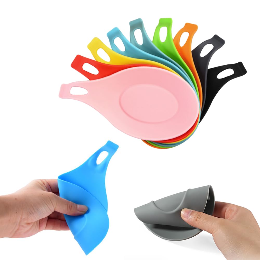 Re Ceramique Repose Cuillère En Silicone, Re, Repose Cuillère En Silicone Multifonction, Repose Cuillère à Chaleur De Cuisine, Pour La Cuisine, La Maison, La Salle à Manger (Noir Pose Cuillère Cuisine