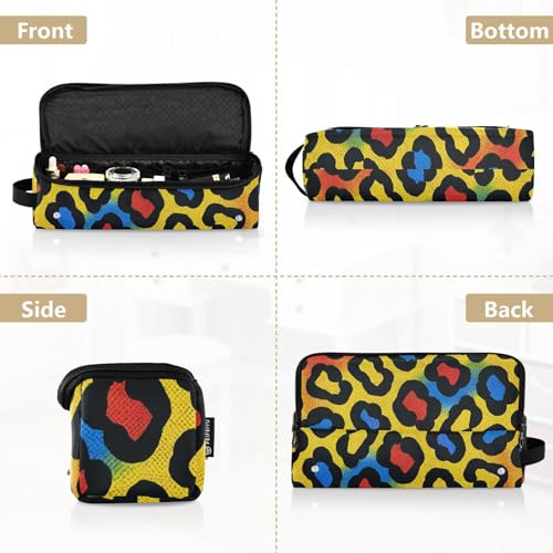 Bolsa de viaje para herramientas de cabello con tapete aislante removible resistente al calor, doble capa, estampado de leopardo sin costuras miniatura 5