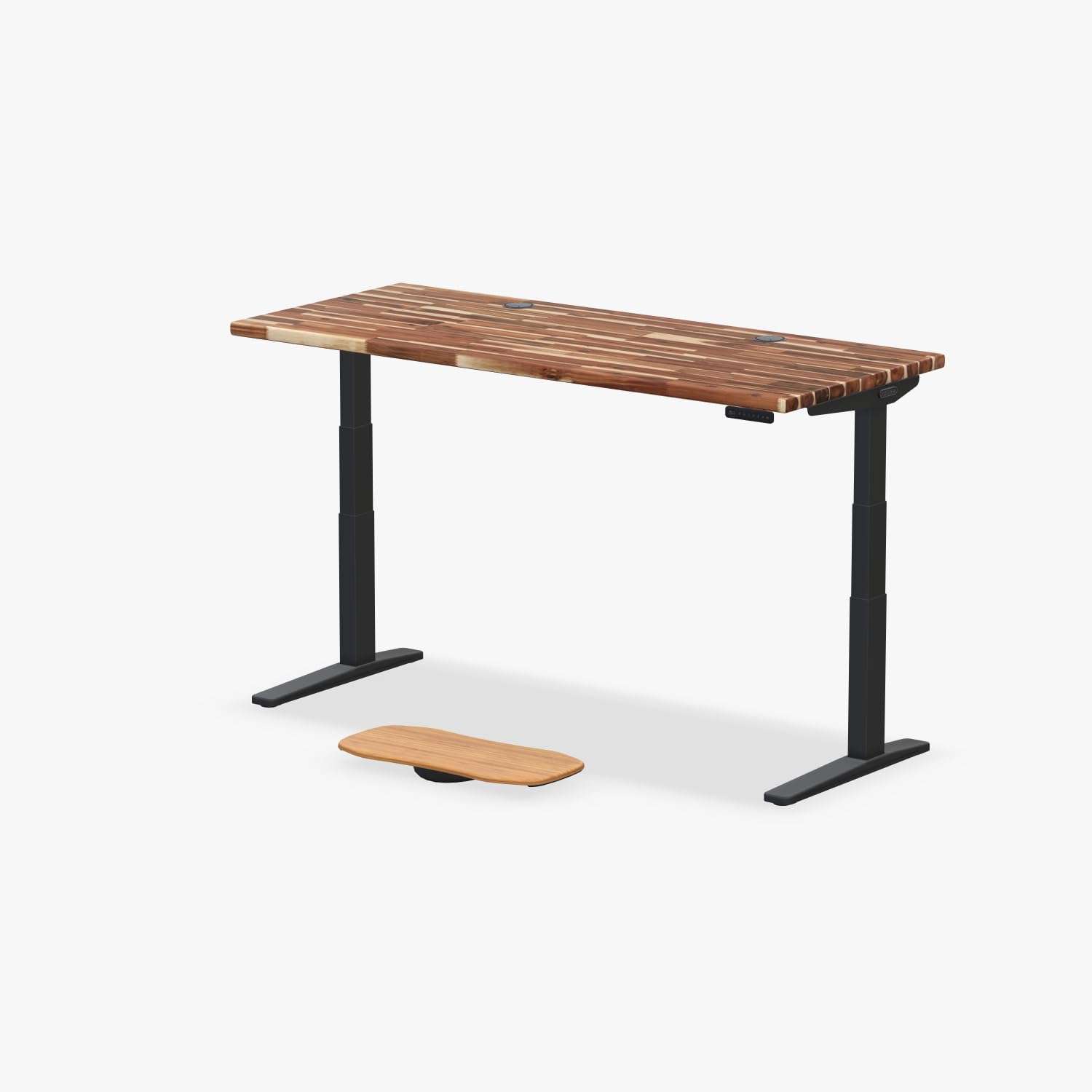 UPLIFT DESK Acacia Butcher Block (72 x 30 inch) Standing Desk 2-Leg V3 Adjustable Stand Up C-Frame (Black), Advanced Keypad, Wire Grommets, Wire Tray,
