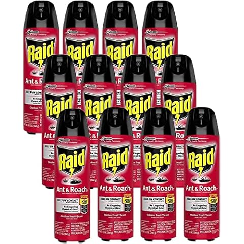 Raid Ant & Roach Killer Spray for Listed Bugs, Insect, Spider, For Indoor Use, Fresh Scent, 12 Oz, Pack of 12 Cover