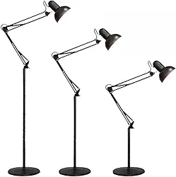 AMOREJA - Luminária De Piso Articulada 1,9 m. Abajur de Chão Moderna, Elegante, Minimalista (Preta)