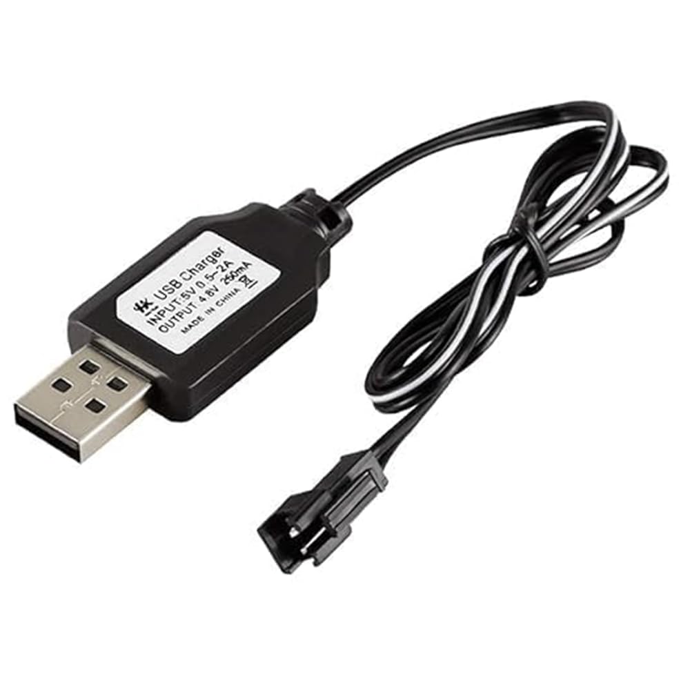 ElectroSys SM-2-Pin USB Charger Cable for RC Car, Drone, Plane, Tank | USB Battery Charging Wire for 3.7V Li-ion/LiPo Toys & Electronics | Multipurpose RC Cable Cord (Pack of 2) - Image 8 thumbnail