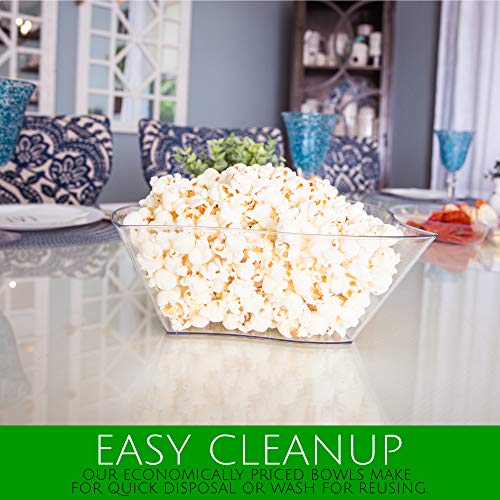 Plasticpro Disposable Elegant Wave Design Square Plastic Serving Bowls Heavy Duty For Party'S Snack Or Salad Bowl thumb #4