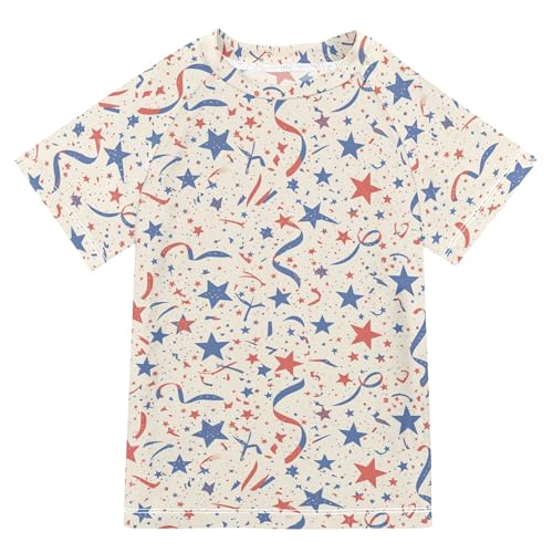 American Flag with Stars Stripes Bathing Suit Kids Sun Protection Sports Clothes Swimwear Beach Tops 3T