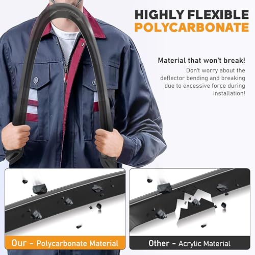 Image of Shatterproof Taped-On Window Deflectors for 2017-2026 Ford F250 to F550 Super Duty Crew Cab, Rain Guards, Window Visors for Cars, Vent Deflector, 4pcs
