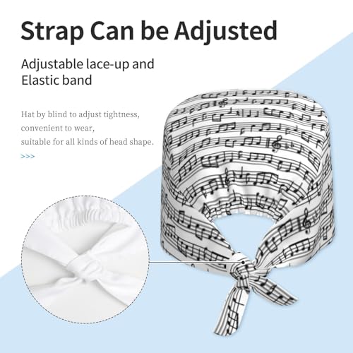 Image of Working Cap Scrub Cap with Sweatband Adjustable Unisex Women Tie Back Hat Nurse Surgical Caps