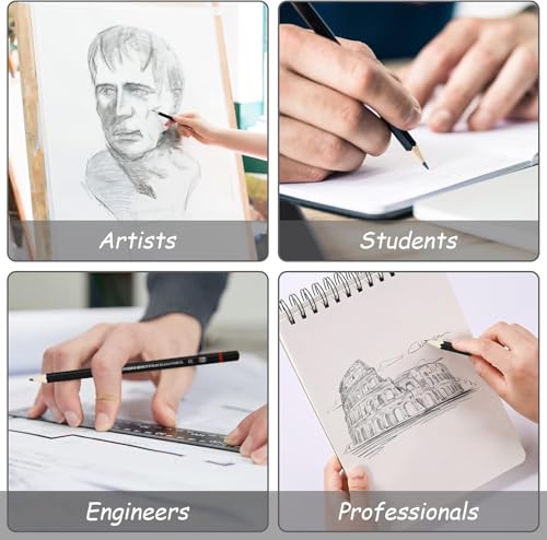 Image of Corslet 12pc Sketch Pencil Set - Art Supplies for Beginners and Professional Artists - Graphite Drawing Kit With Shading Pencils for Sketching