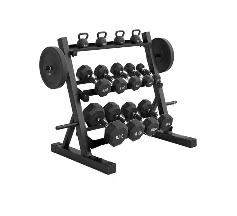 IRIS Weight Storage Organizer Rack – Heavy-Duty Stand for Dumbbells, Kettlebells & Weight Plates, Space-Saving Home Gym Equipment