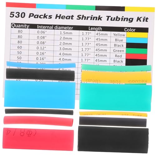 ELAYARD 530 Piezas Tubos Termorretráctiles de Colores Kit Industrial para Protección y Aislamiento de Cables Eléctricos Resistentes Abrasión y Uso Interior y Exterior