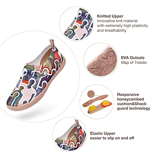 UIN Men's Casual Walking Travel Shoes Slip On Knitted Loafers Lightweight Comfort Air Painted Fashion Sneaker Be Lost (10)4