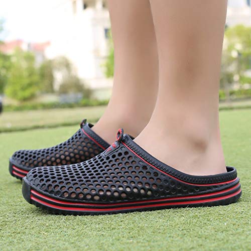 Yowablo Schuhe Frauen Männer Paare Unisex Aushöhlen rutschfeste Hausschuhe Strand Im Freien (39 EU,Schwarz)