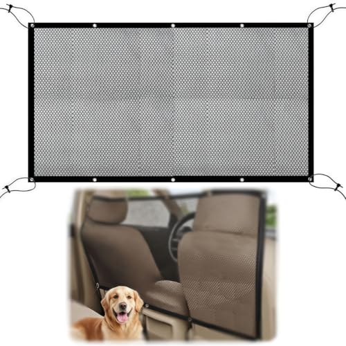 COYUN 1 pcs Barrera para Coche para Perros Barrera para Mascotas para Vehículo Malla para Asiento Trasero Red Divisora ​​para Coche De Ajuste, Barrera de Asiento Trasero, para Camionetas SUV, Negro