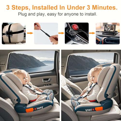 Image of Baby Car Camera Monitor,Baby car Mirror,for USB /USBC /CigaretteLighter Ports, View Infant in Rear Facing Seat with Wide Clear View,Aimed at Baby-Easily to Observe The Baby's Every Move