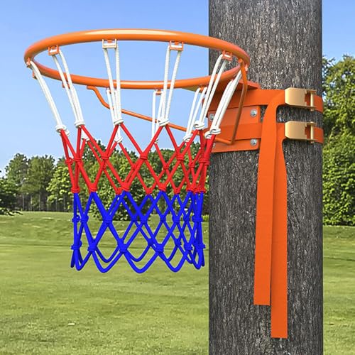 Panier de basket mural avec jante métal universel pour arbre et poteau