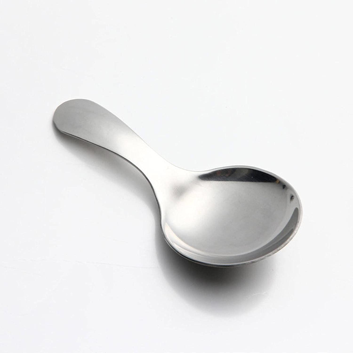Cucharas De Mesa Mango corto Postre Cuchara de acero inoxidable Spice Spoon Condimento Té Café Scoop Cocina Herramientas Sopa Antigoteo Servir(Blue,Silver)